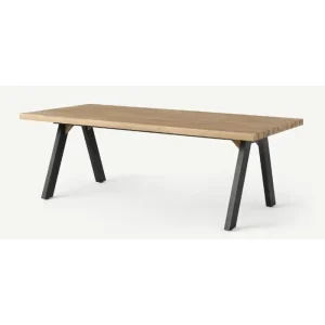 Garden table in acacia wood and black aluminio legs