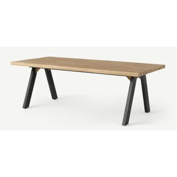 Garden table in acacia wood and black aluminio legs