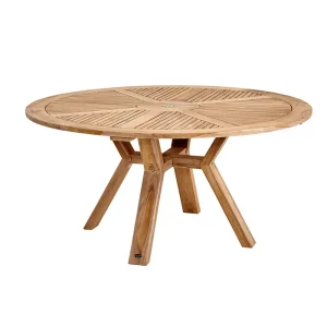 Espectacular mesa de exterior de madera de teca.